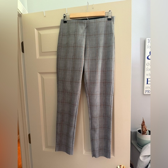 Zara Gray Plaid Trousers With Elastic Waist Band - Picture 1 of 3